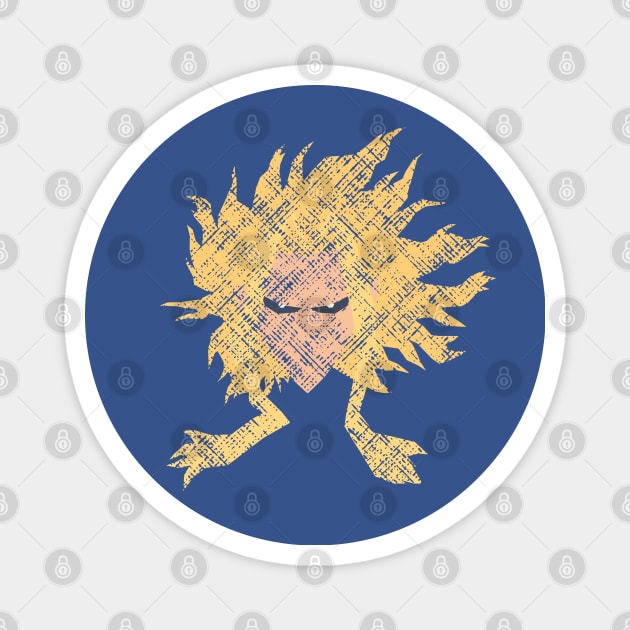 All Might Face True Form Minimalist (Vintage Texture) Magnet by Cartoonime Stoner